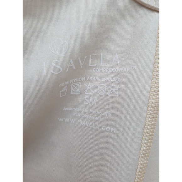 Isavela Comprexxwear Small Beige Mid Thigh Compression Bodysuit Shapewear - Picture 3 of 7